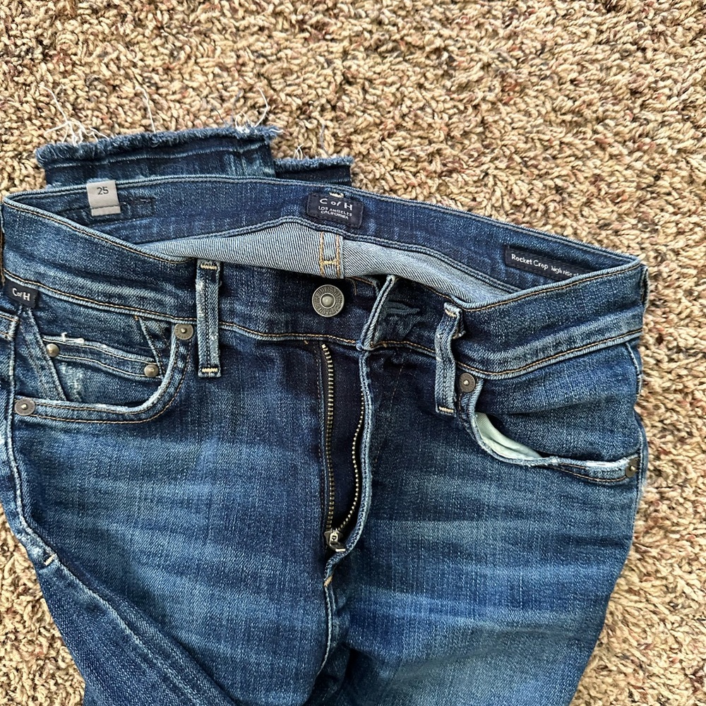 Citizens of humanity Blue Ankle Cropped Jeans with Vintage Fade